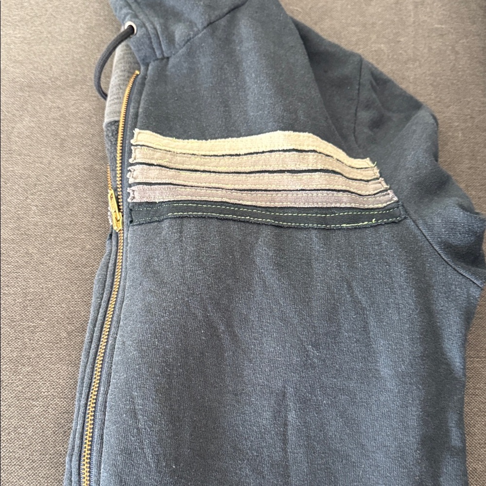 Aviator Nation navy blue stripe zip-up hoodie Men’s Large - Picture 6 of 7